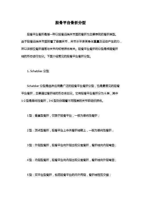 胫骨平台骨折分型