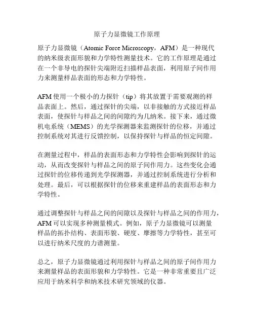原子力显微镜工作原理