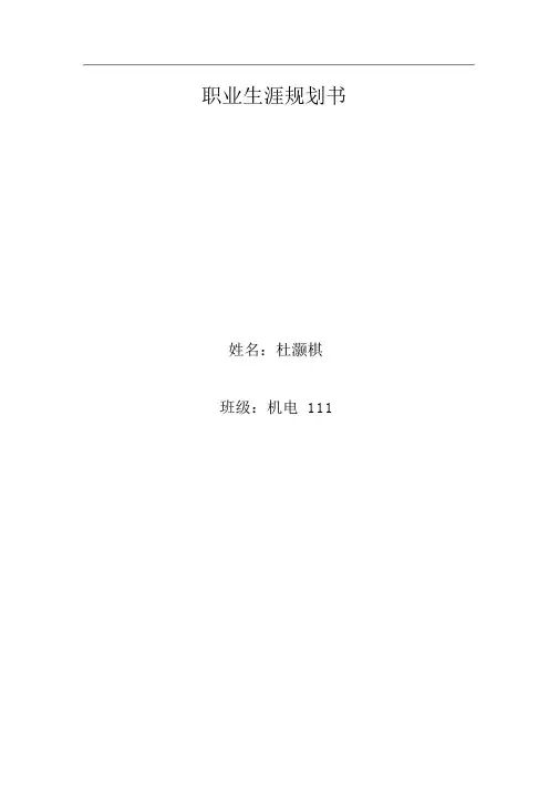 职业生涯规划书电子版