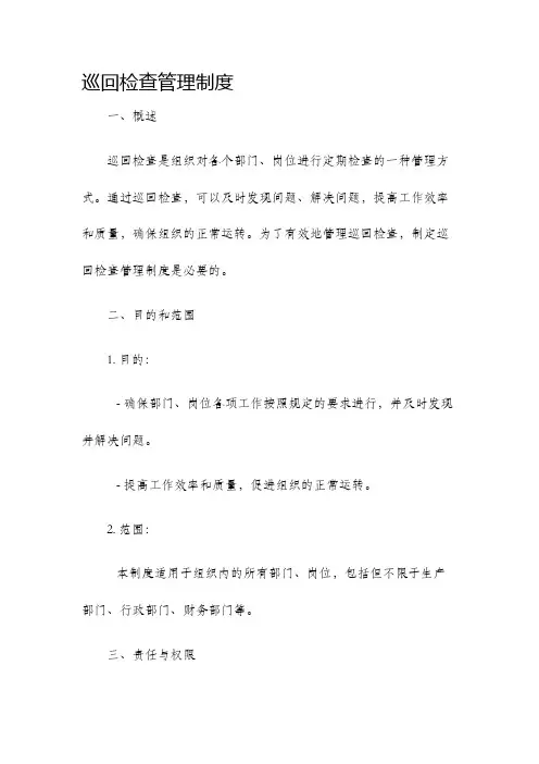 巡回检查管理制度