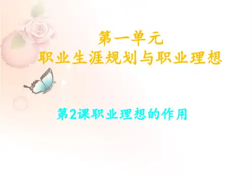 职业理想的作用PPT