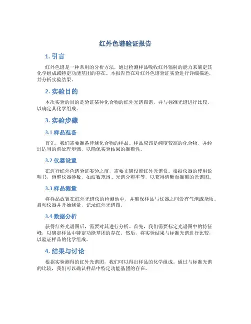 红外色谱验证报告