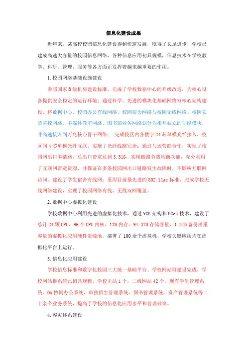 信息化建设成果