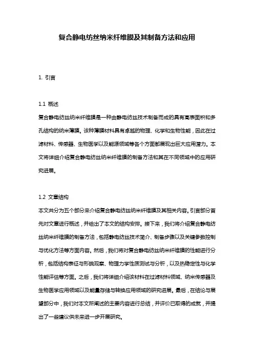 一种复合静电纺丝纳米纤维膜及其制备方法和应用