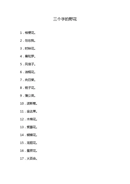 三个字的野花