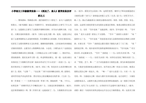 小学语文三年级教学实录——《再见了,亲人》教学实录及评析之三