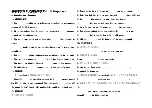 高中英语 Unit 3 Computers 2 Learning about 