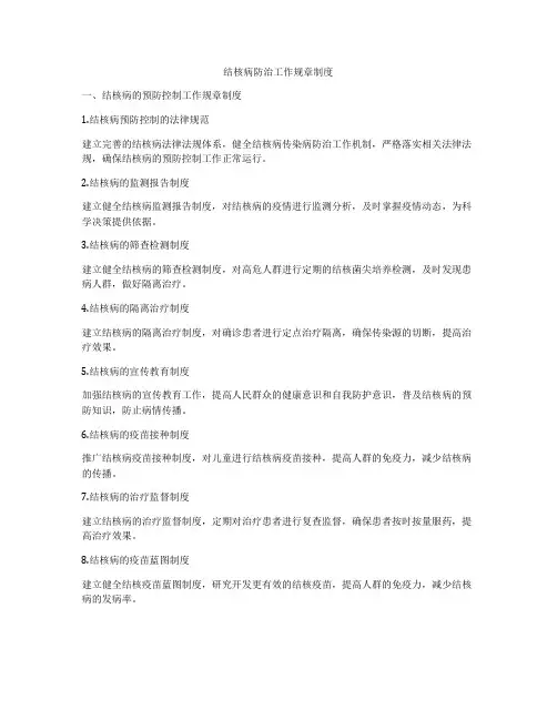 结核病防治工作规章制度