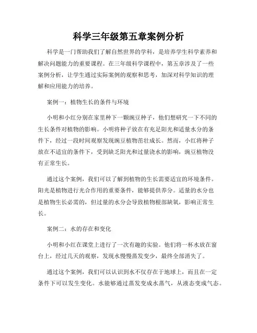 科学三年级第五章案例分析
