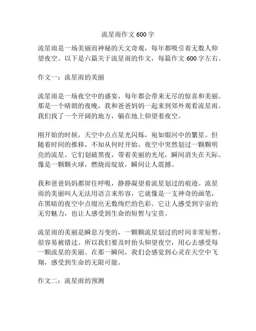 流星雨作文600字