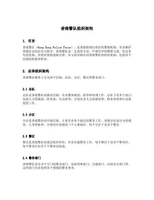 香港警队组织架构