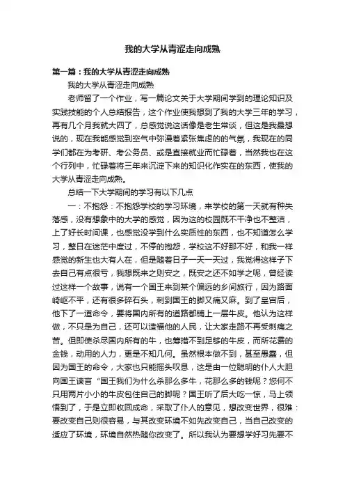 我的大学从青涩走向成熟