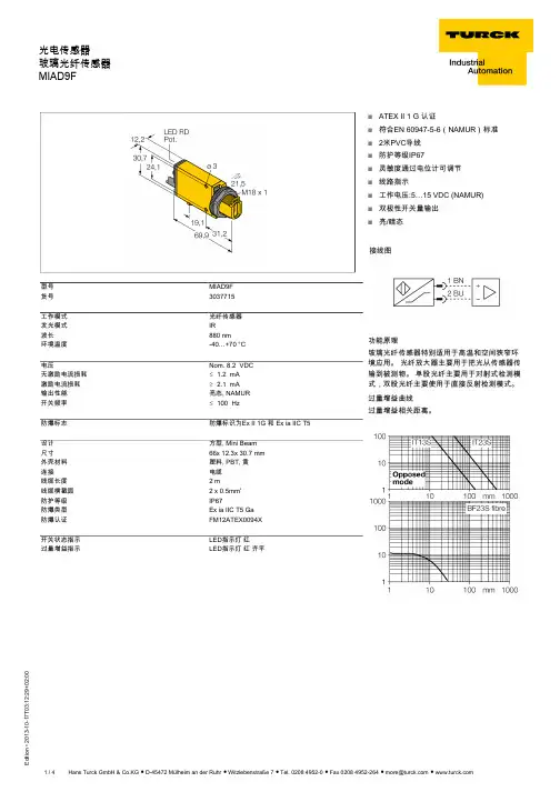 Turck MIAD9F 玻璃光纤传感器说明书