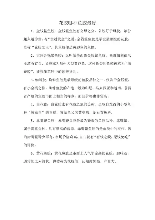 花胶哪种鱼胶最好