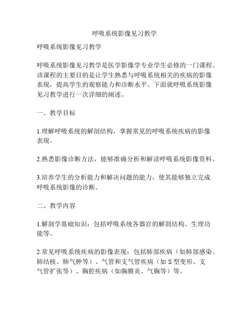 呼吸系统影像见习教学 