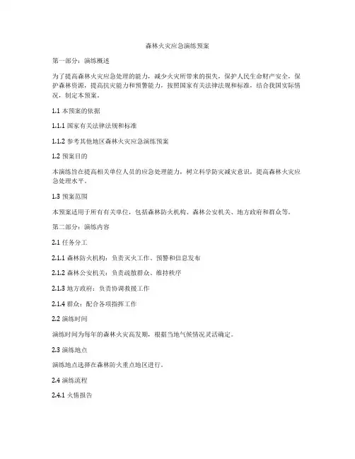 森林火灾应急演练预案