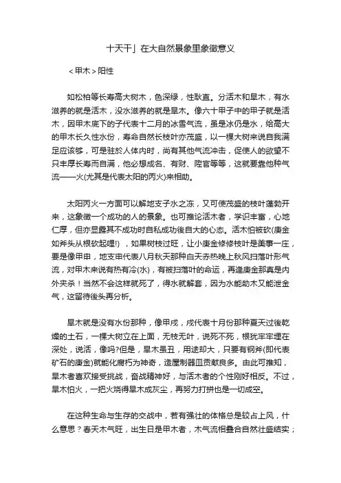 十天干」在大自然景象里象徵意义