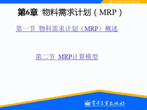 第6章 物料需求计划(MRP)
