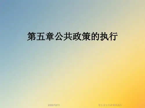 第五章公共政策的执行