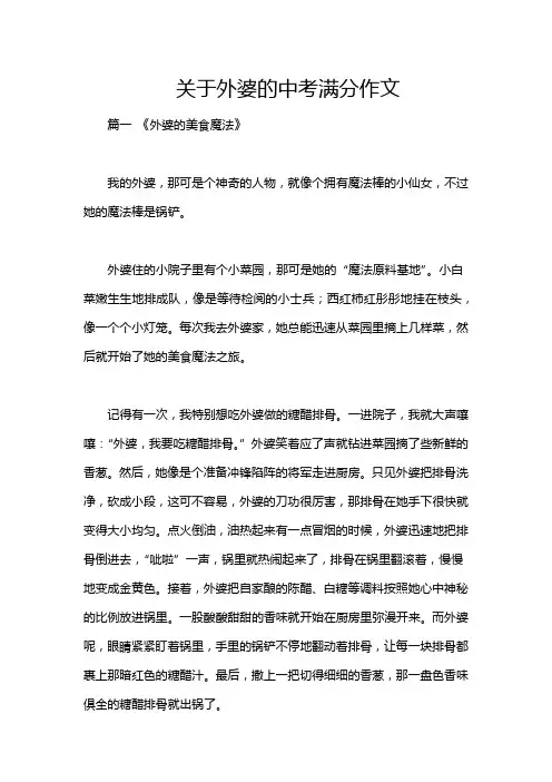 关于外婆的中考满分作文