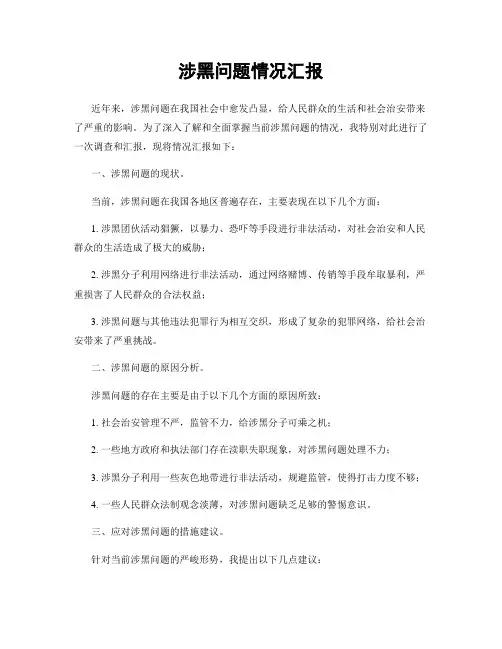 涉黑问题情况汇报