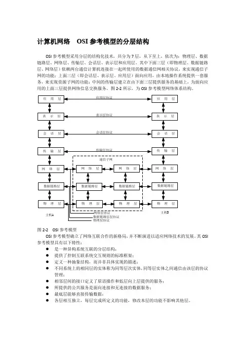 计算机网络  OSI参考模型的分层结构