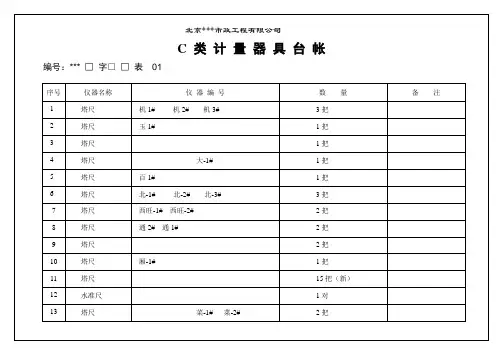 C类计量器具管理台帐