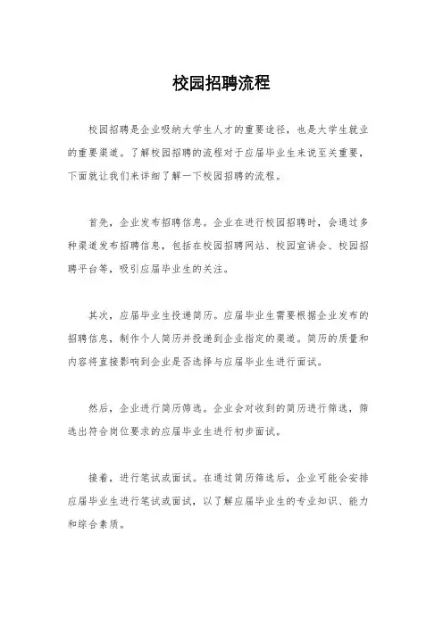 校园招聘流程