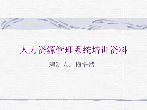 人力资源管理系统培训资料精品PPT课件