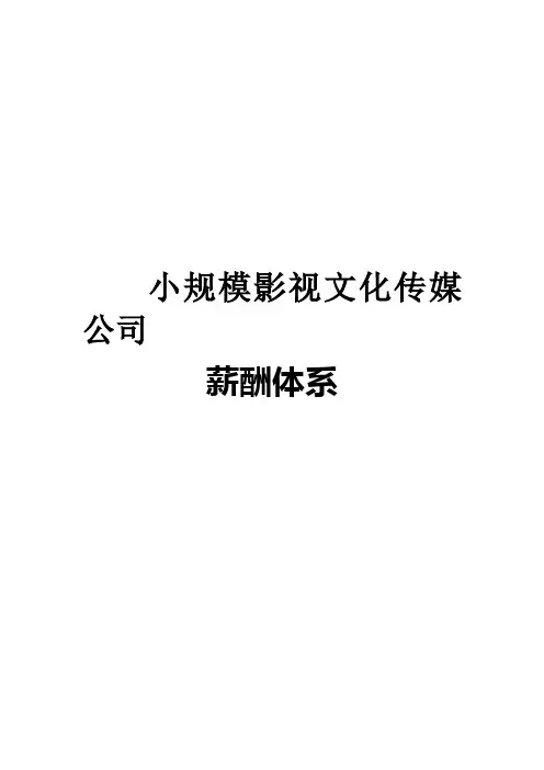 小规模文化传媒公司薪酬管理制度