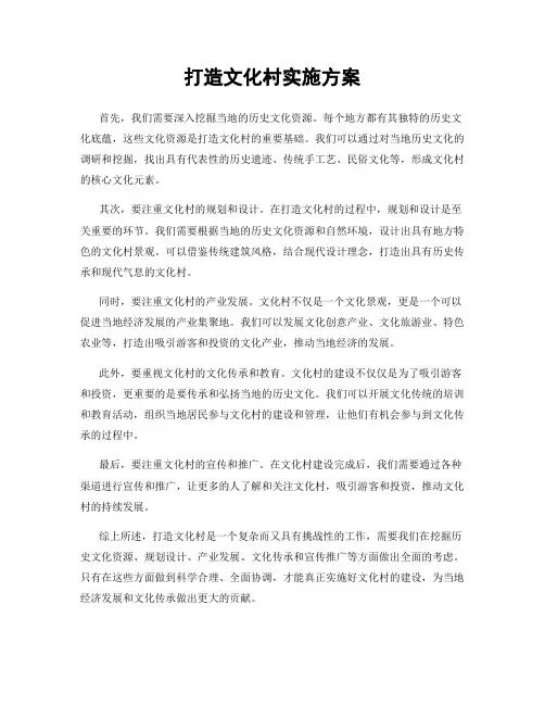 打造文化村实施方案
