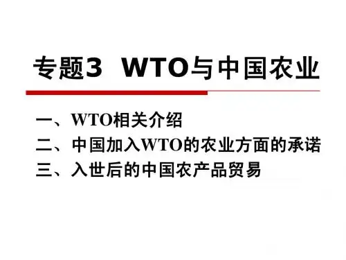 WTO与中国农业