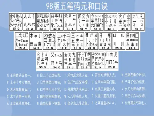 98五笔打字课件