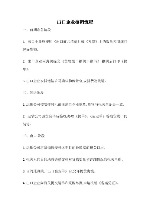 出口企业核销流程