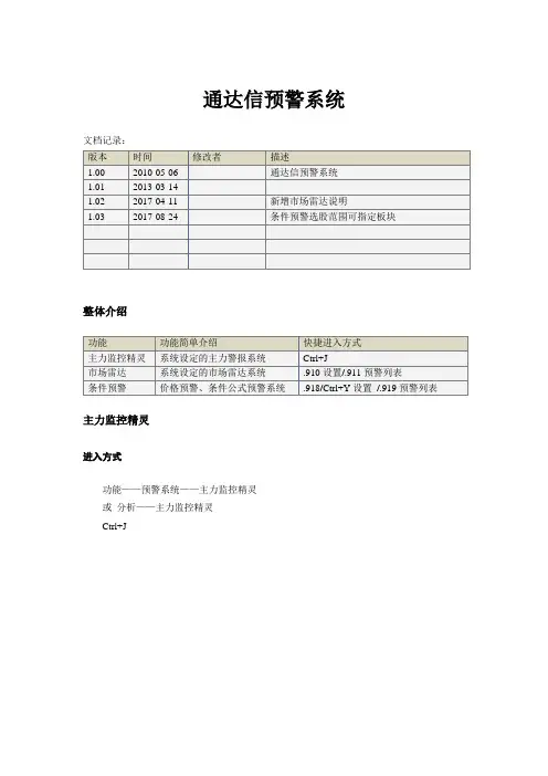 通达信预警系统