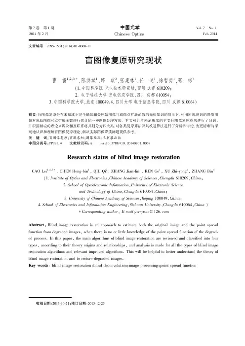 盲图像复原研究现状