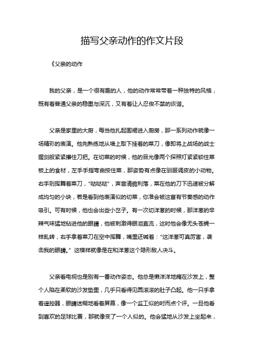 描写父亲动作的作文片段