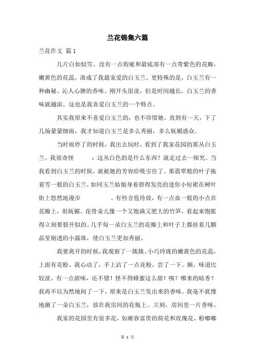 兰花锦集六篇