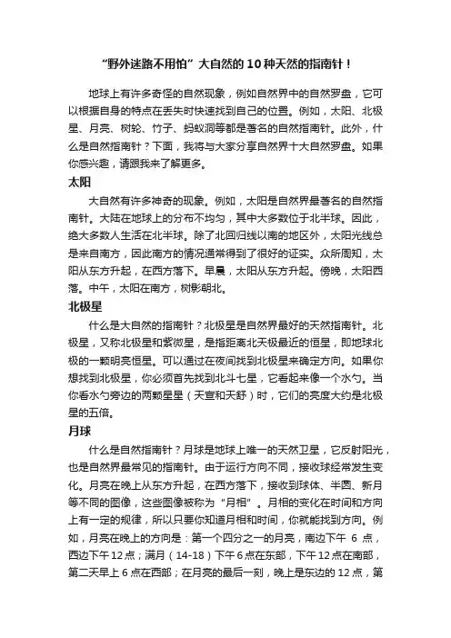 “野外迷路不用怕”大自然的10种天然的指南针！