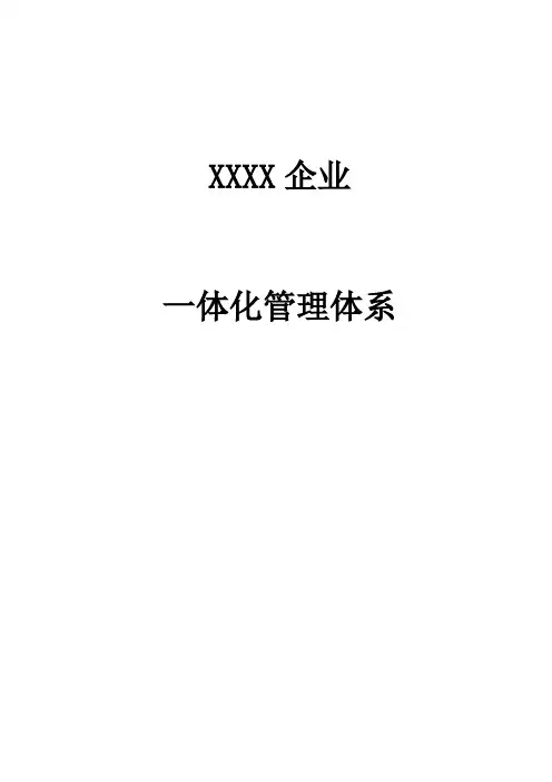 企业一体化管理体系课程