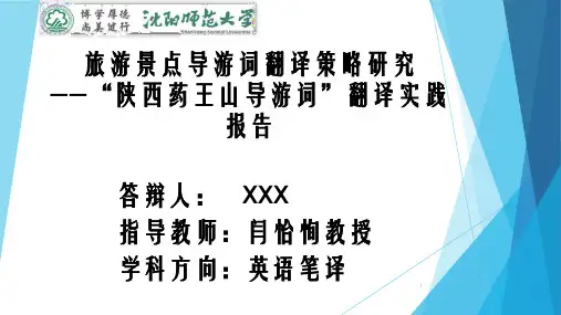 翻译硕士答辩ppt课件