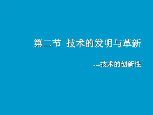 技术的发明与革新---技术的创新性