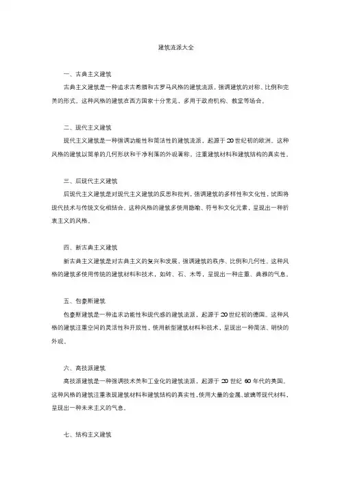 建筑流派大全