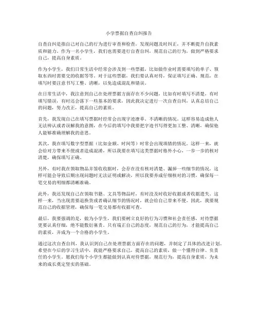 小学票据自查自纠报告