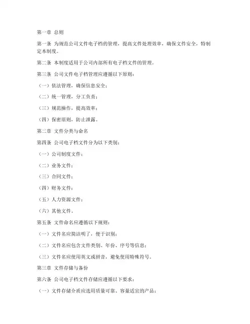 公司文件电子档管理制度