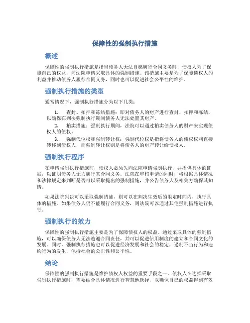 保障性的强制执行措施