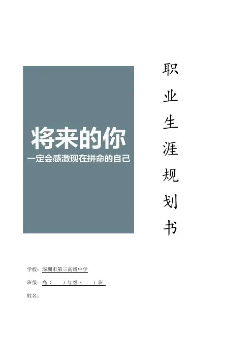 (完整word版)高中学生职业生涯规划书
