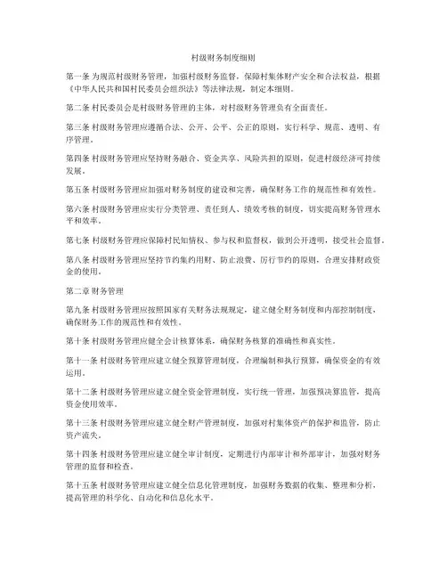 村级财务制度细则