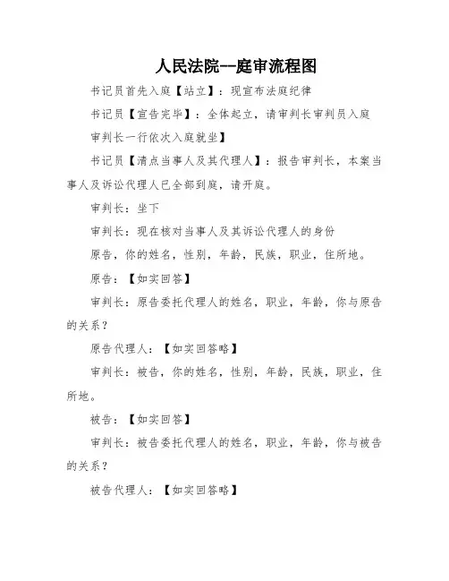 人民法院--庭审流程图
