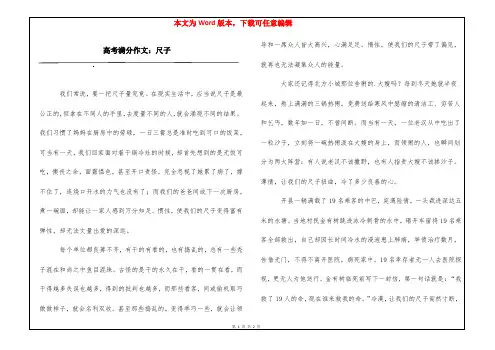 高考满分作文：尺子